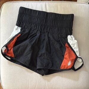 FP Movement Black, Orange, White Athletic Shorts with Moisture-Wicking Fabric